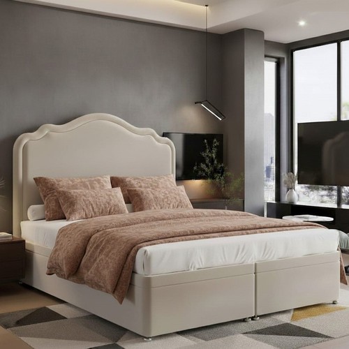 Arched plush velvet divan - velvet,