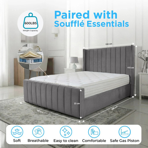 Ottoman storage panel wing bed - panel,