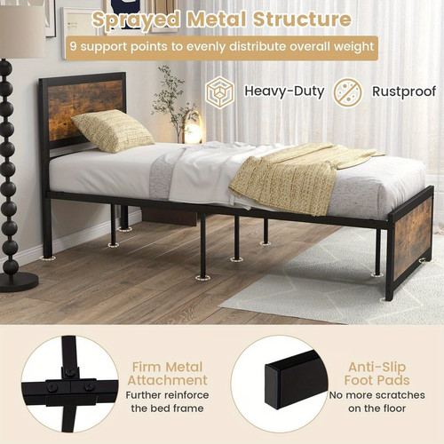 Single metal bed frame - single,