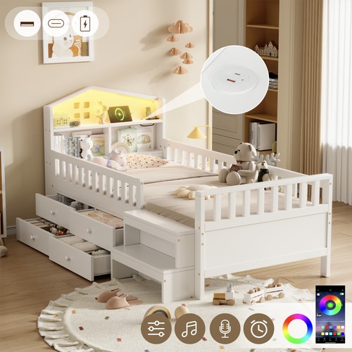 3ft single wooden - single, bed