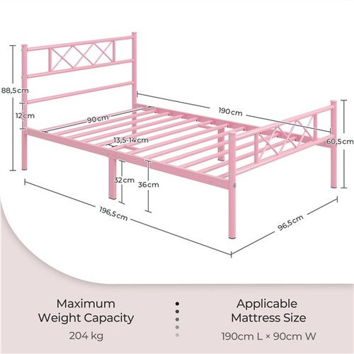 Single metal bed - single,